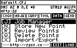 COGO+ Pro Data Menu